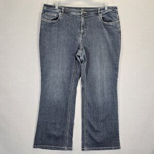 Talbots Jeans Womens 18W P Dark Blue Bootcut Signature Denim Mid Rise Classic